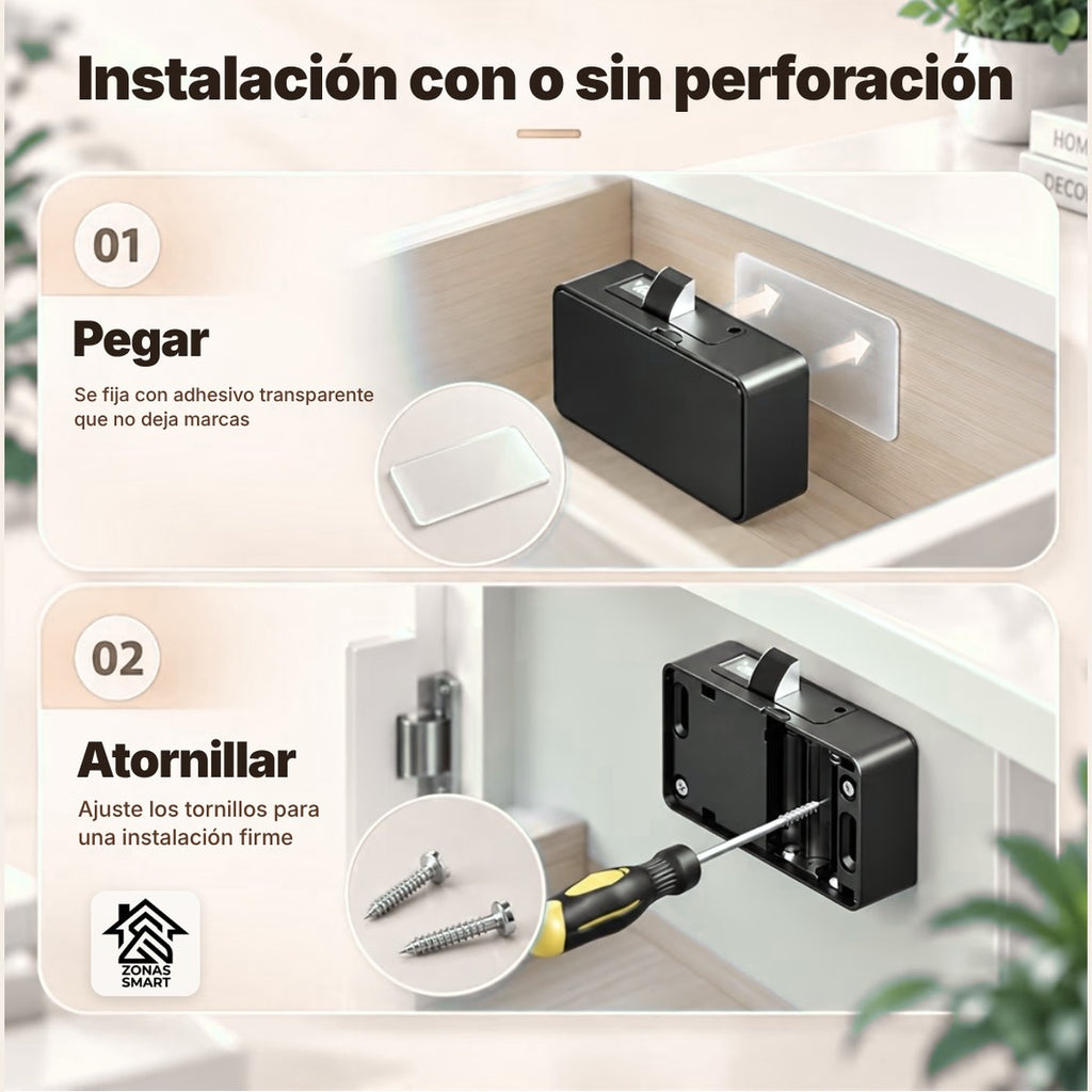 Cerradura invisible para cajones y gabinetes con tarjeta NFC E-Card | FS02