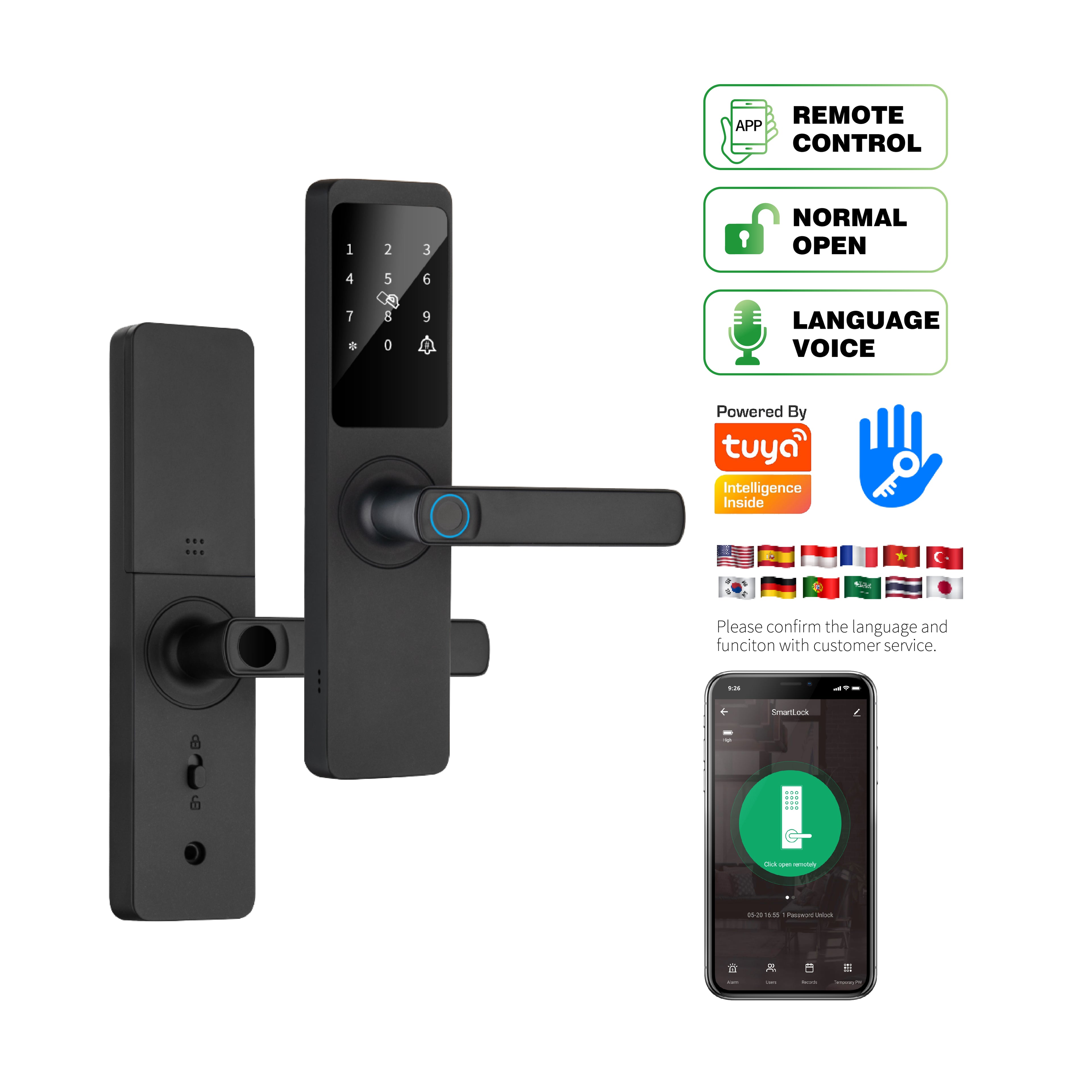 Cerradura inteligente de panel touch con apertura remota E-Flex | LPL015