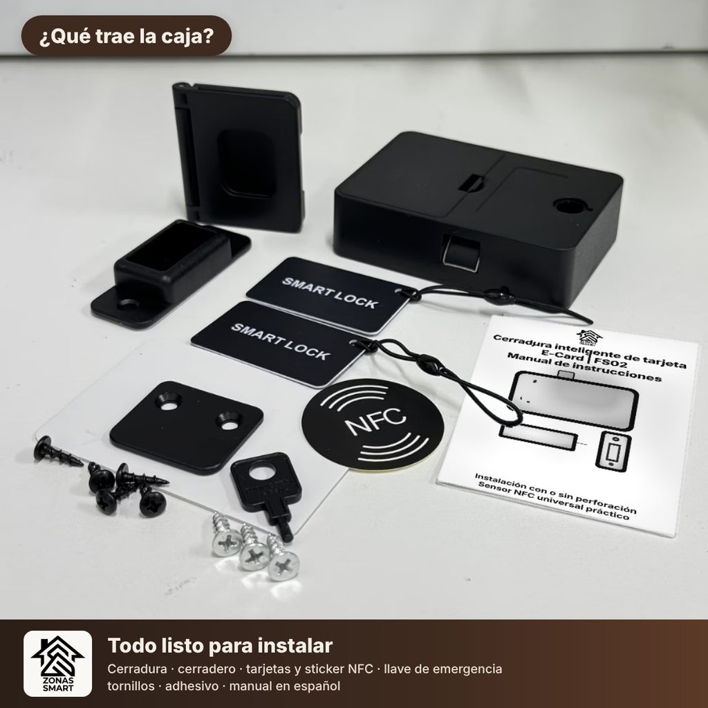Cerradura invisible para cajones y gabinetes con tarjeta NFC E-Card | FS02
