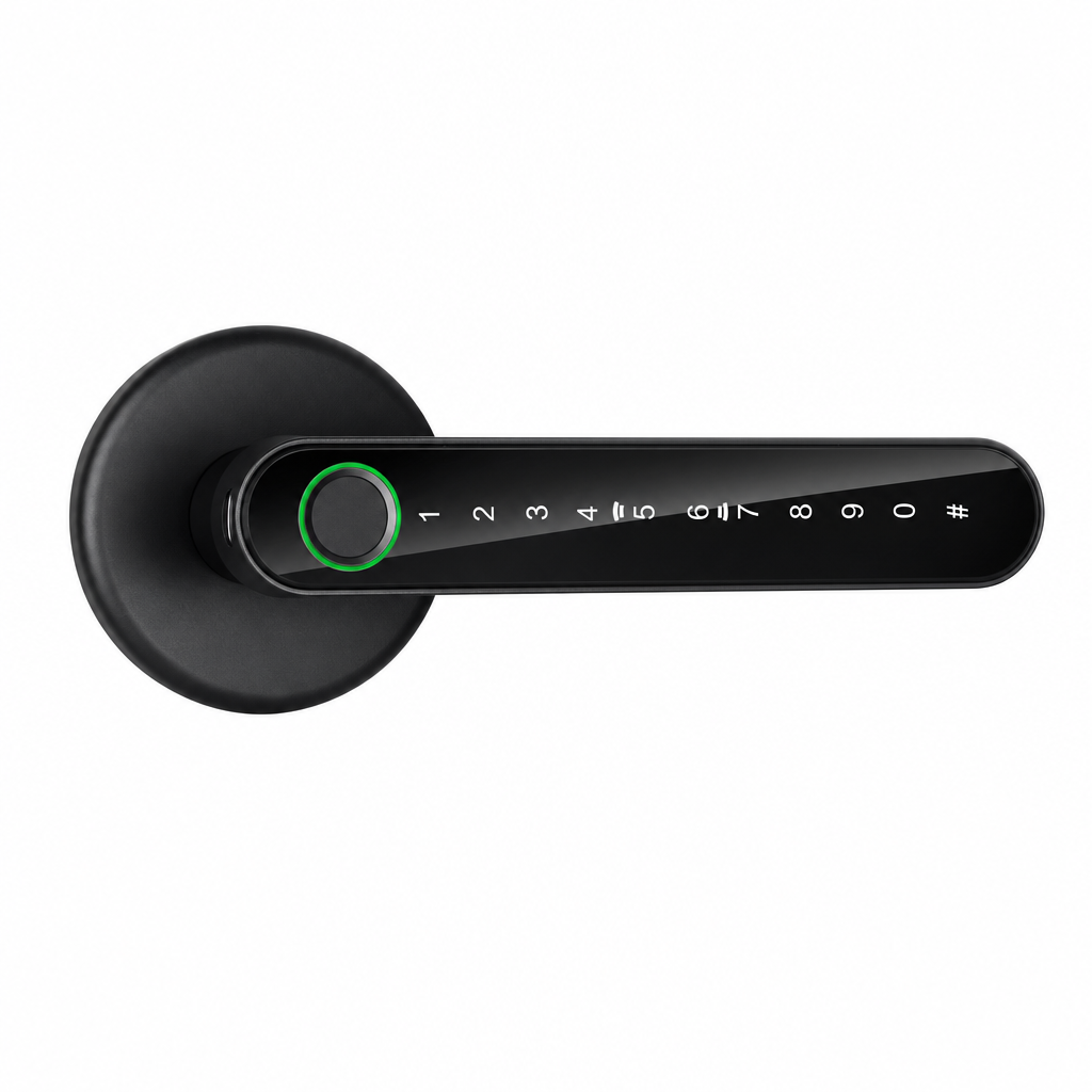 Cerradura inteligente de manija con rosette redonda E-Touch | N191A