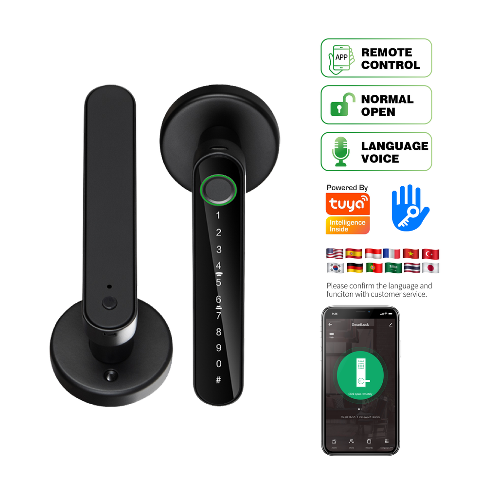 Cerradura inteligente de manija con rosette redonda E-Touch | N191A