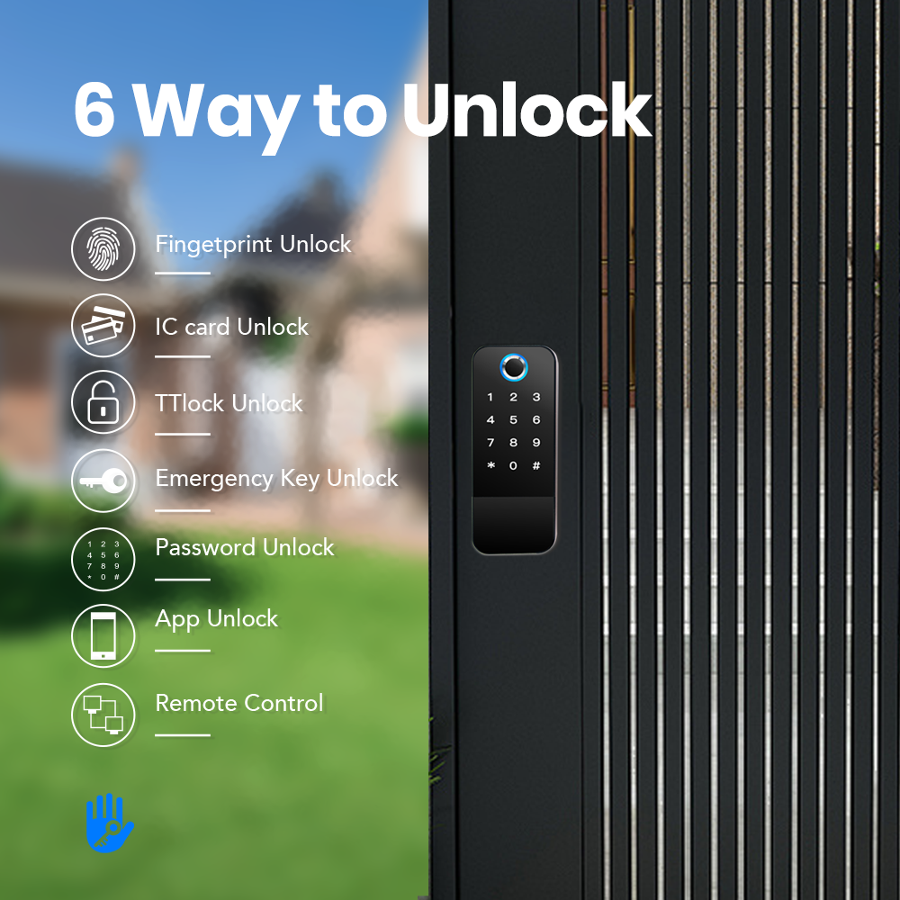 Cerradura inteligente IP65 para portón y exterior E-Shield | NX5-L