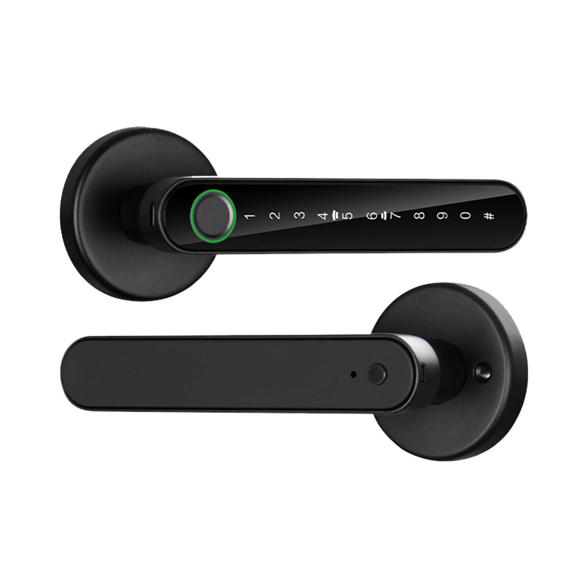 Cerradura inteligente de manija con rosette redonda E-Touch | N191A